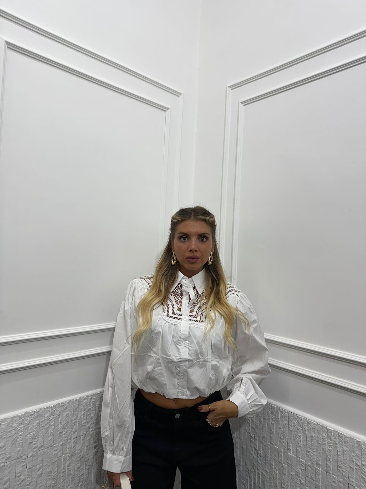 Camicia Ballon Traforata