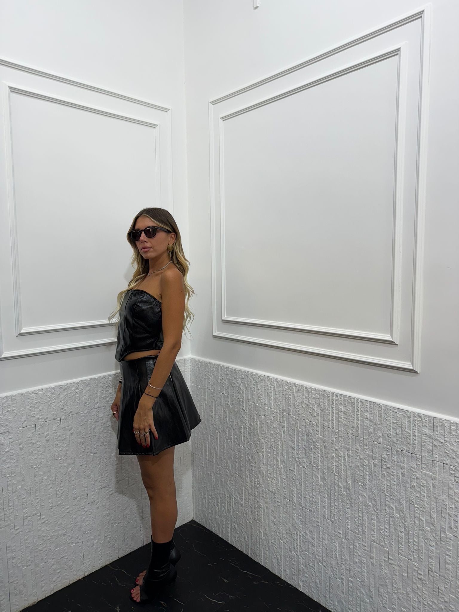 Gonna in Vernice plissé