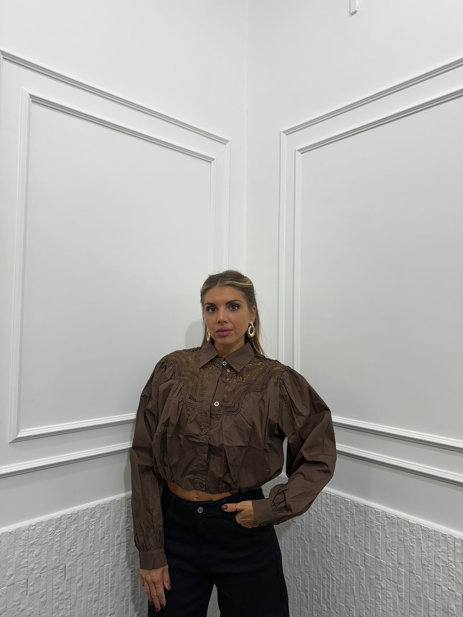 Camicia Ballon Traforata