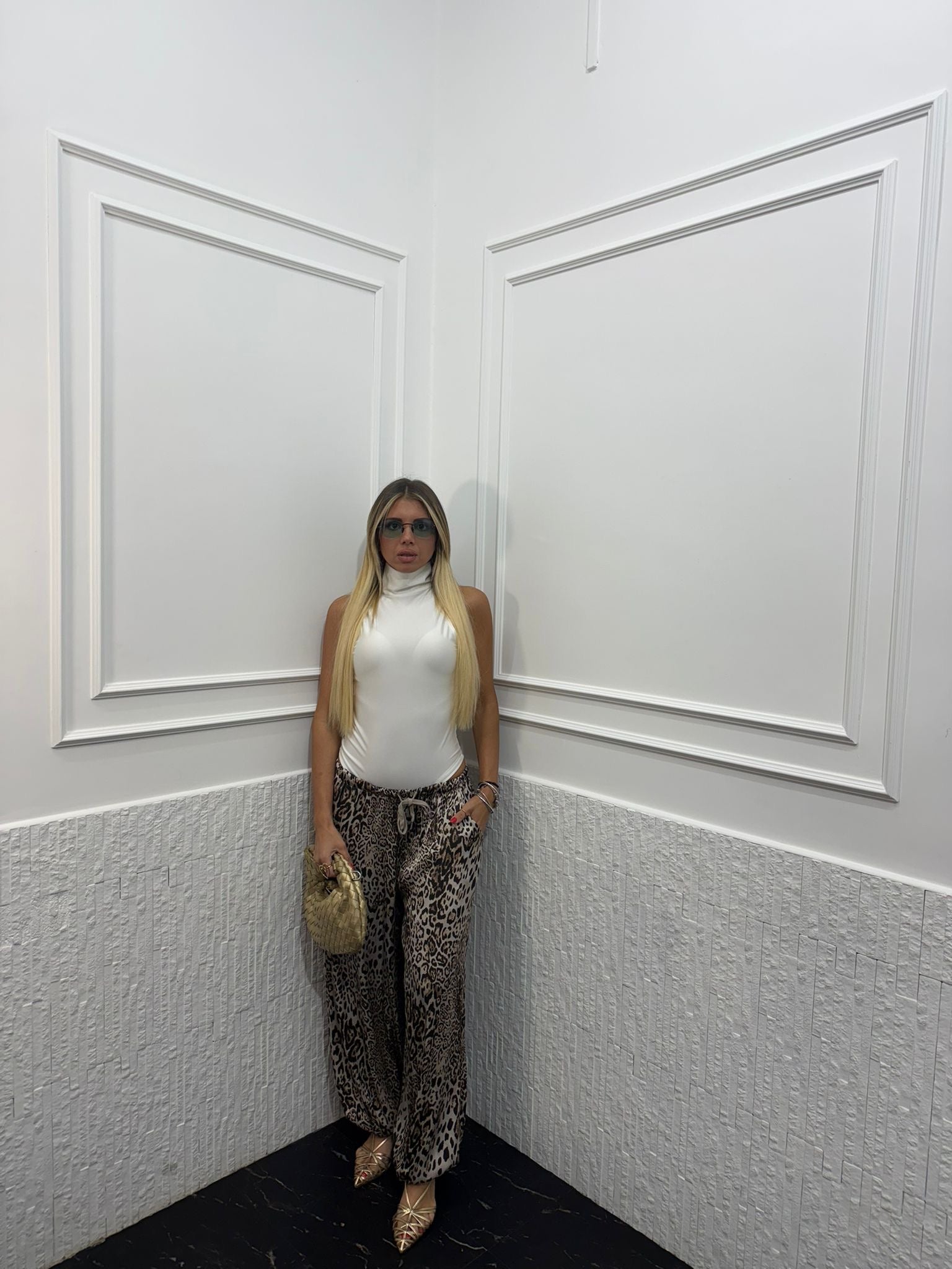 Pantalone Satin Animalier