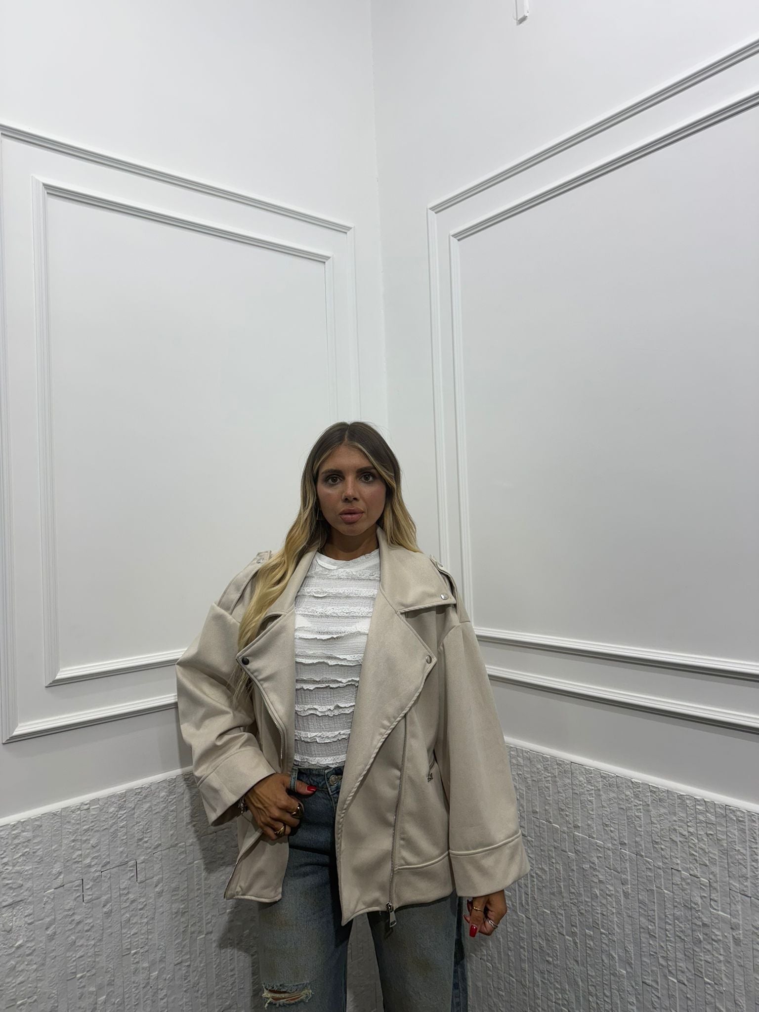 Giubbotto Oversize Camoscio