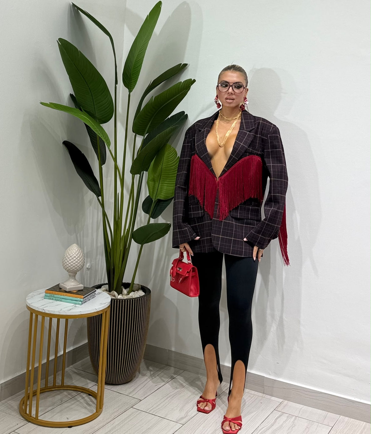 Blazer Frange Bordeaux By lumina