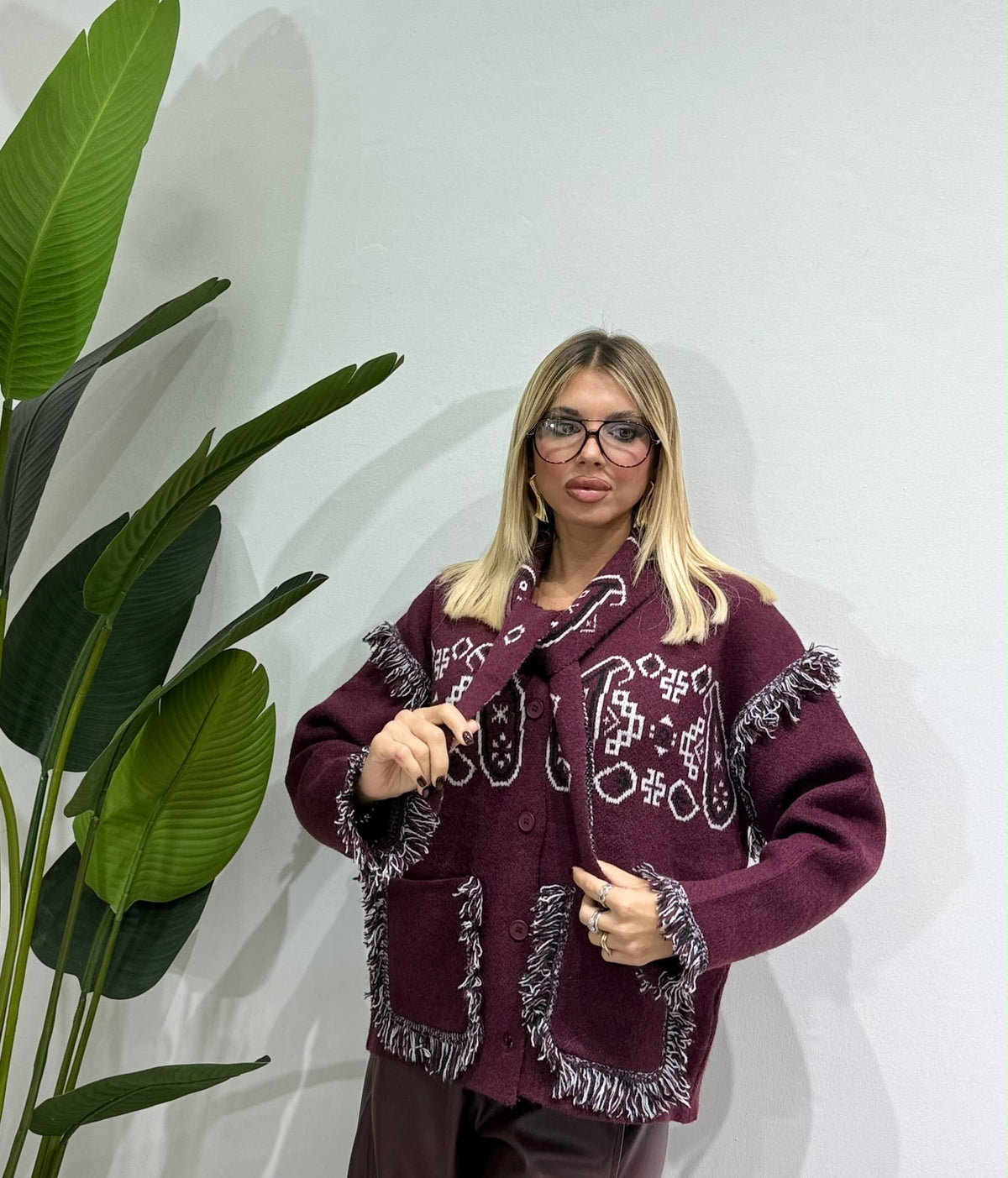 Cardigan bandana Bordeaux