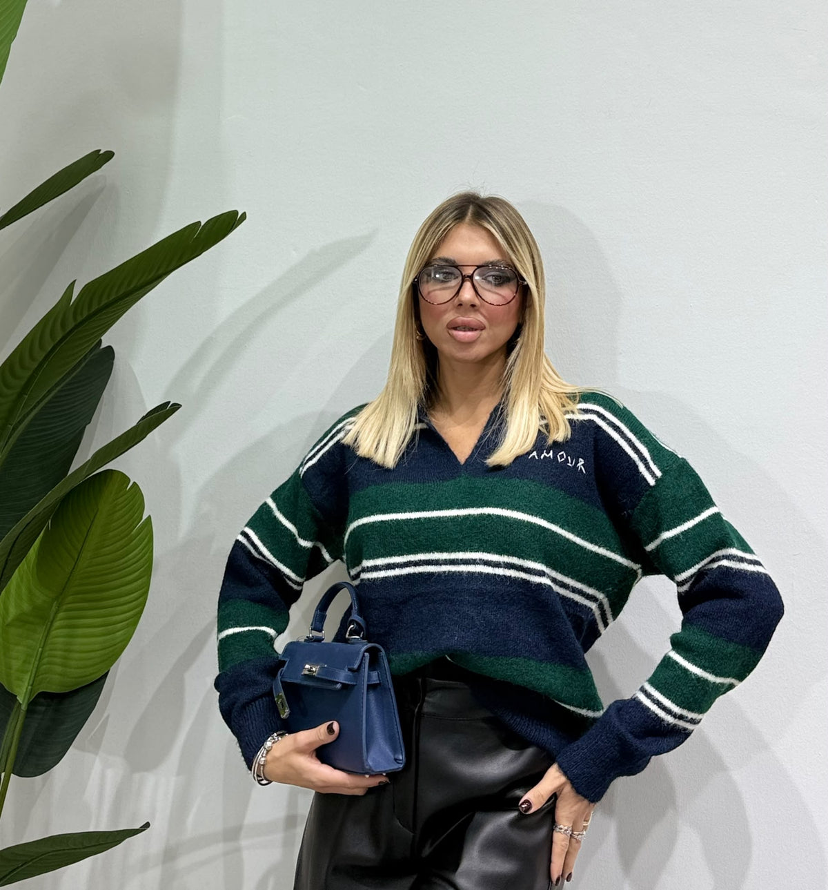 Pull AMOUR blu navy