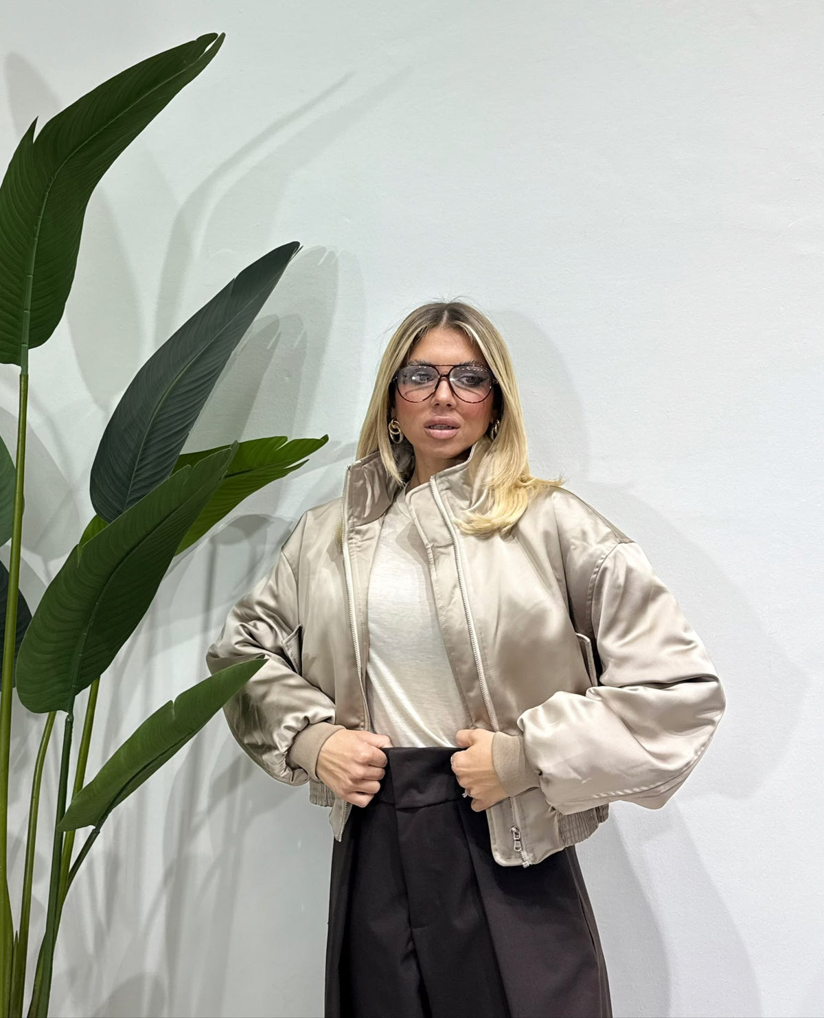 Bomber By lumina beige