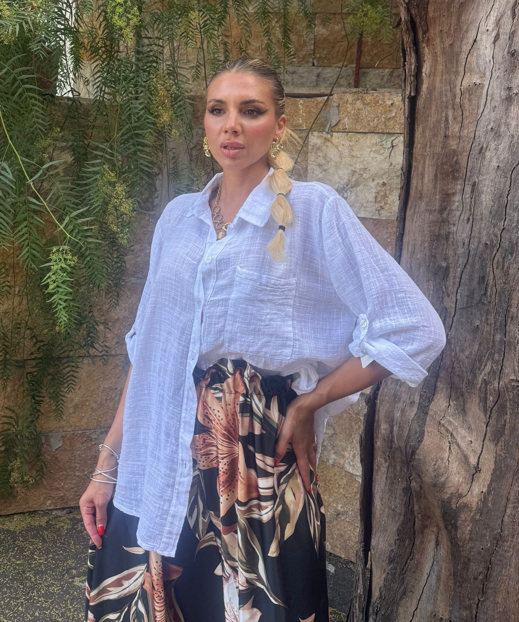 Camicia Hawaii Lino
