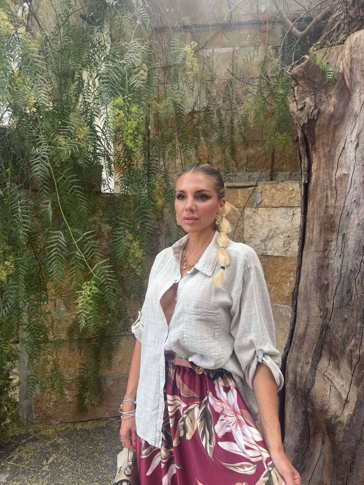 Camicia Hawaii Lino