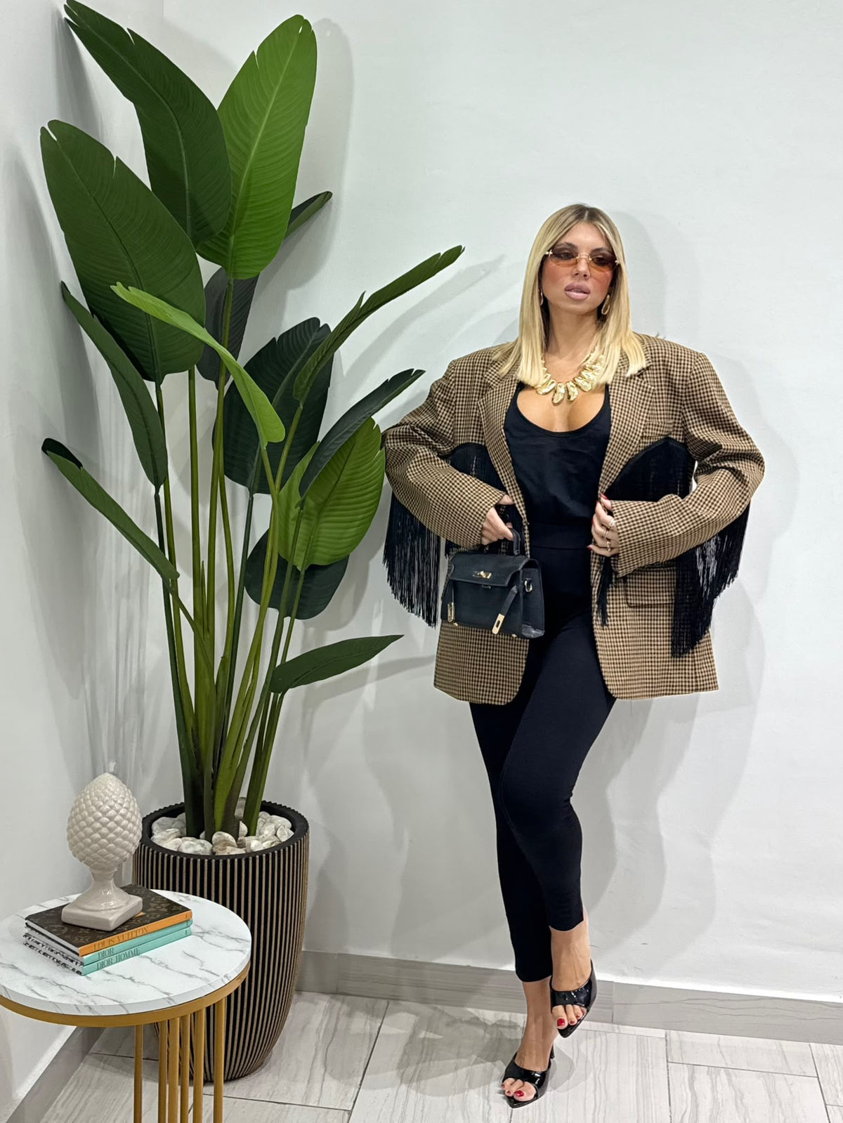 Blazer frange Camel By lumina