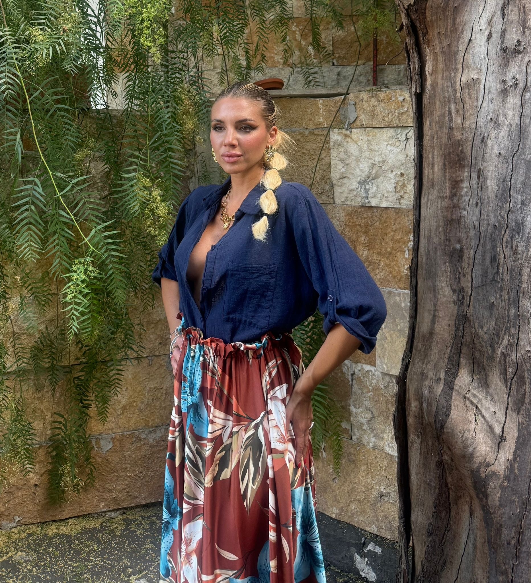 Camicia Hawaii Lino