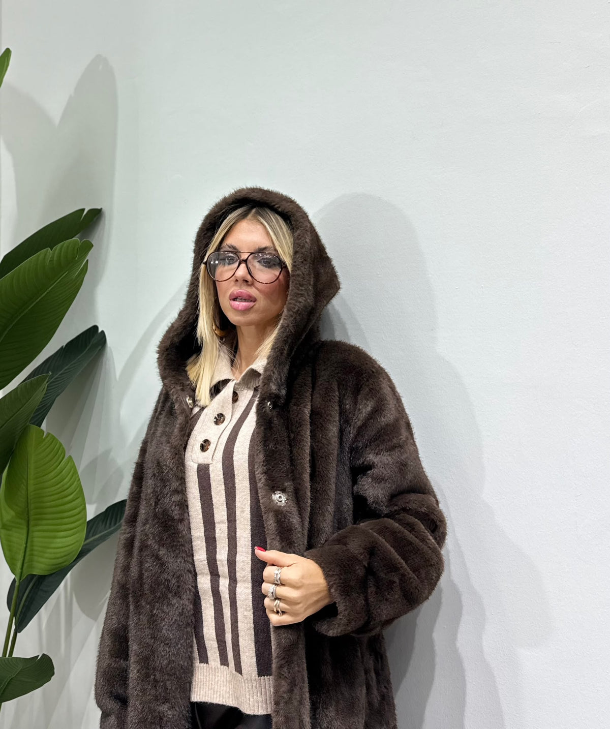 Ecofur midi Marrone