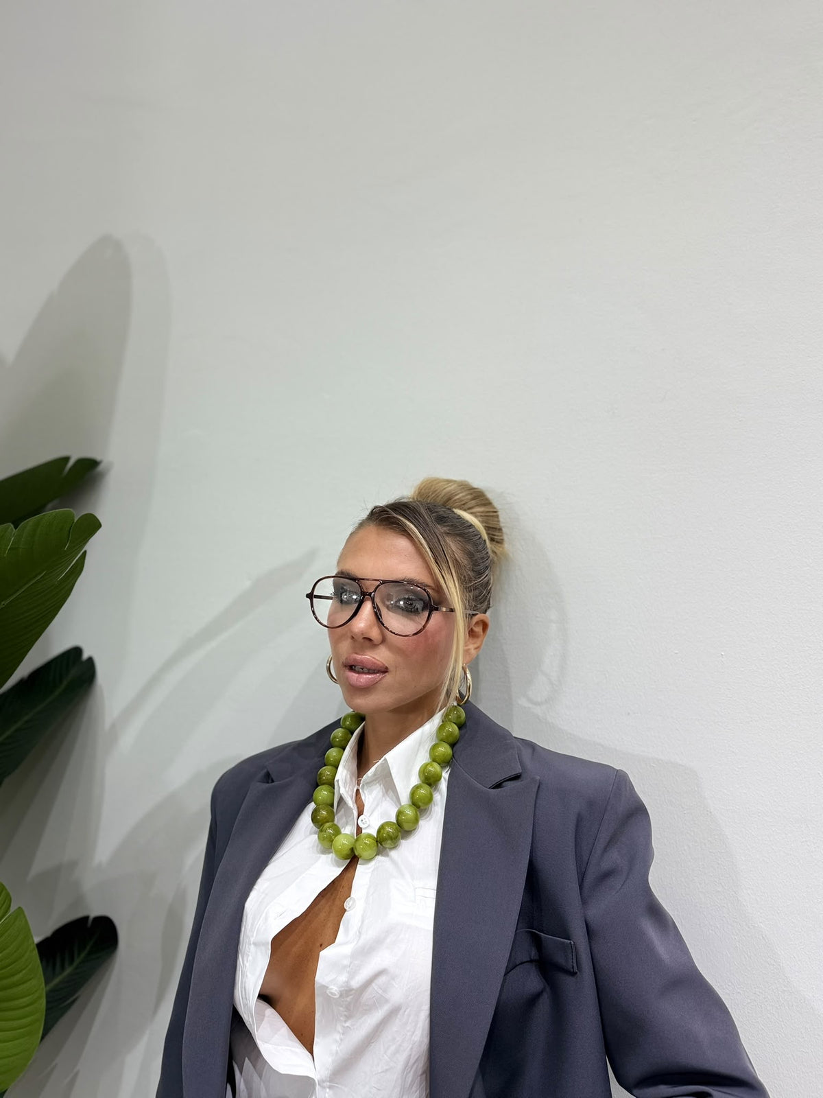 Collana perle medium verde