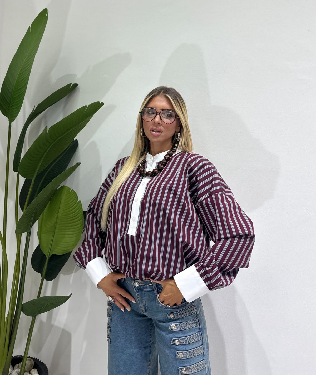 Camicia Coreana Righe