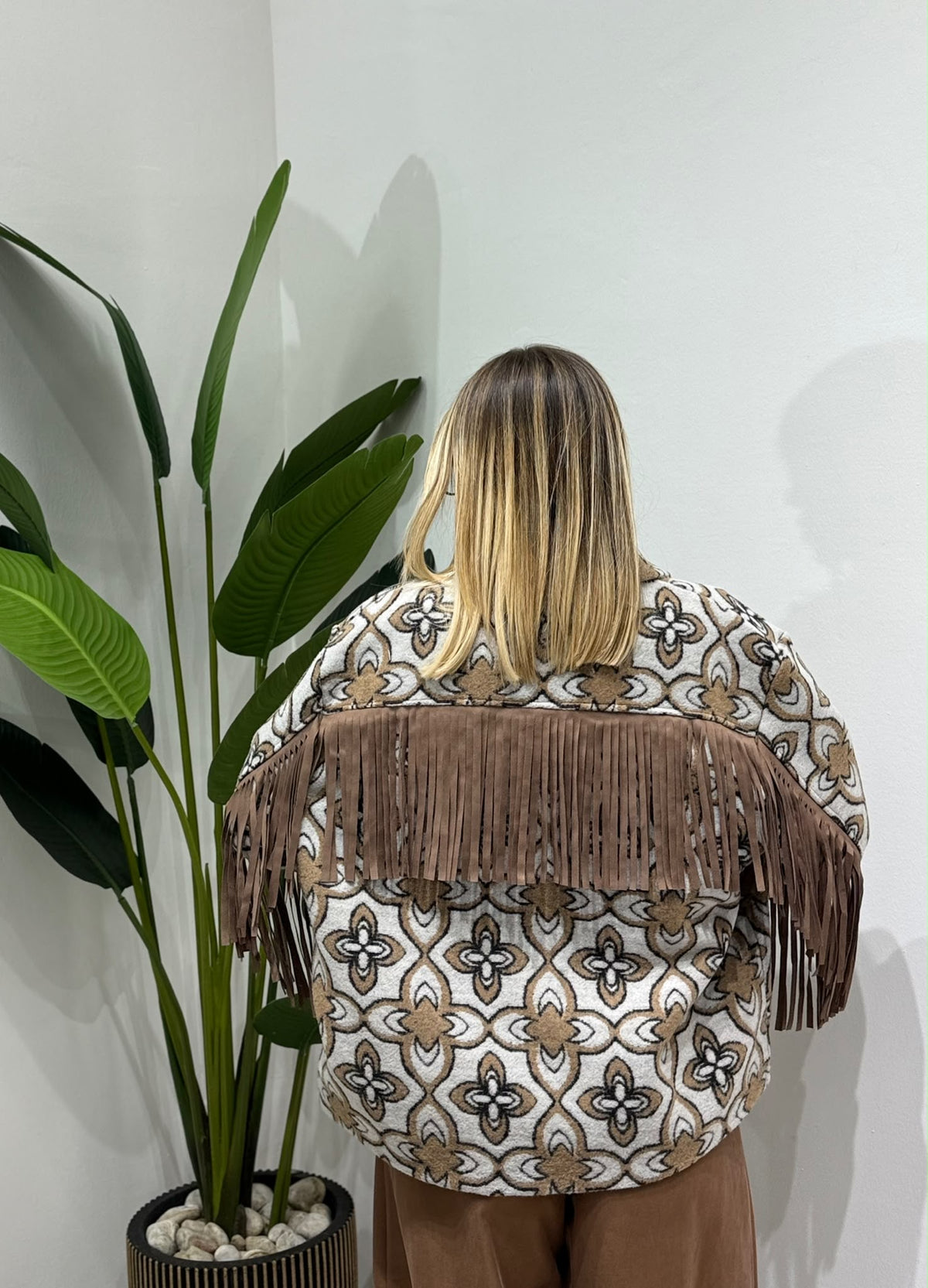 Giacca Boheme frange Camel