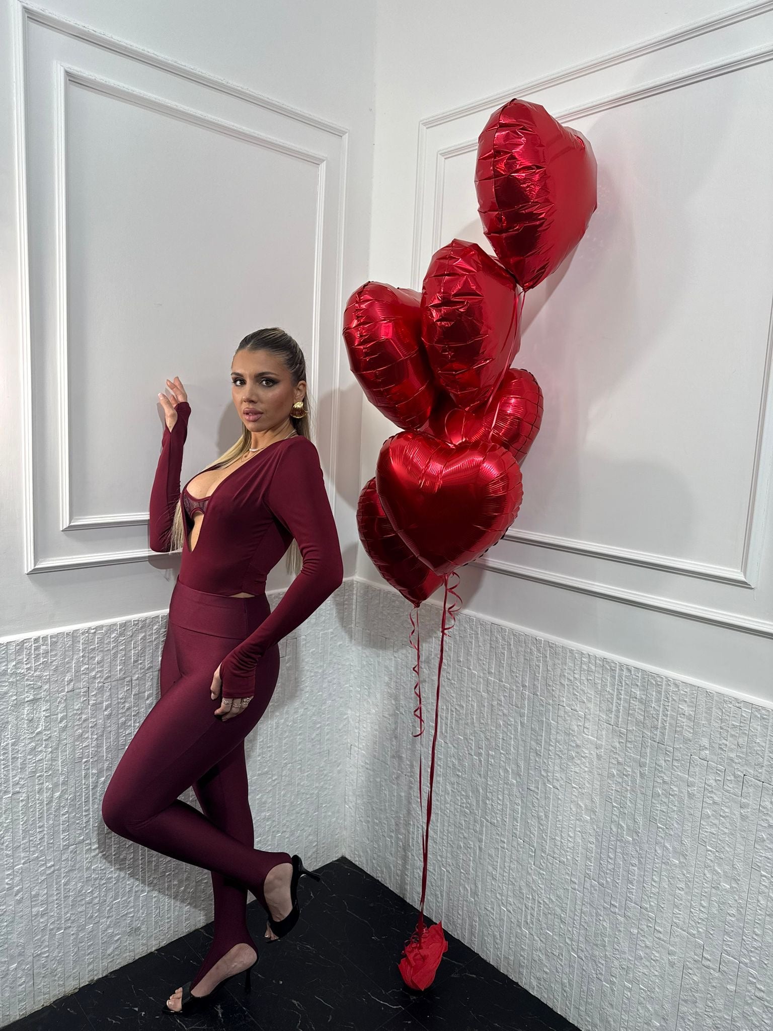 Leggings Lucido con Ghette