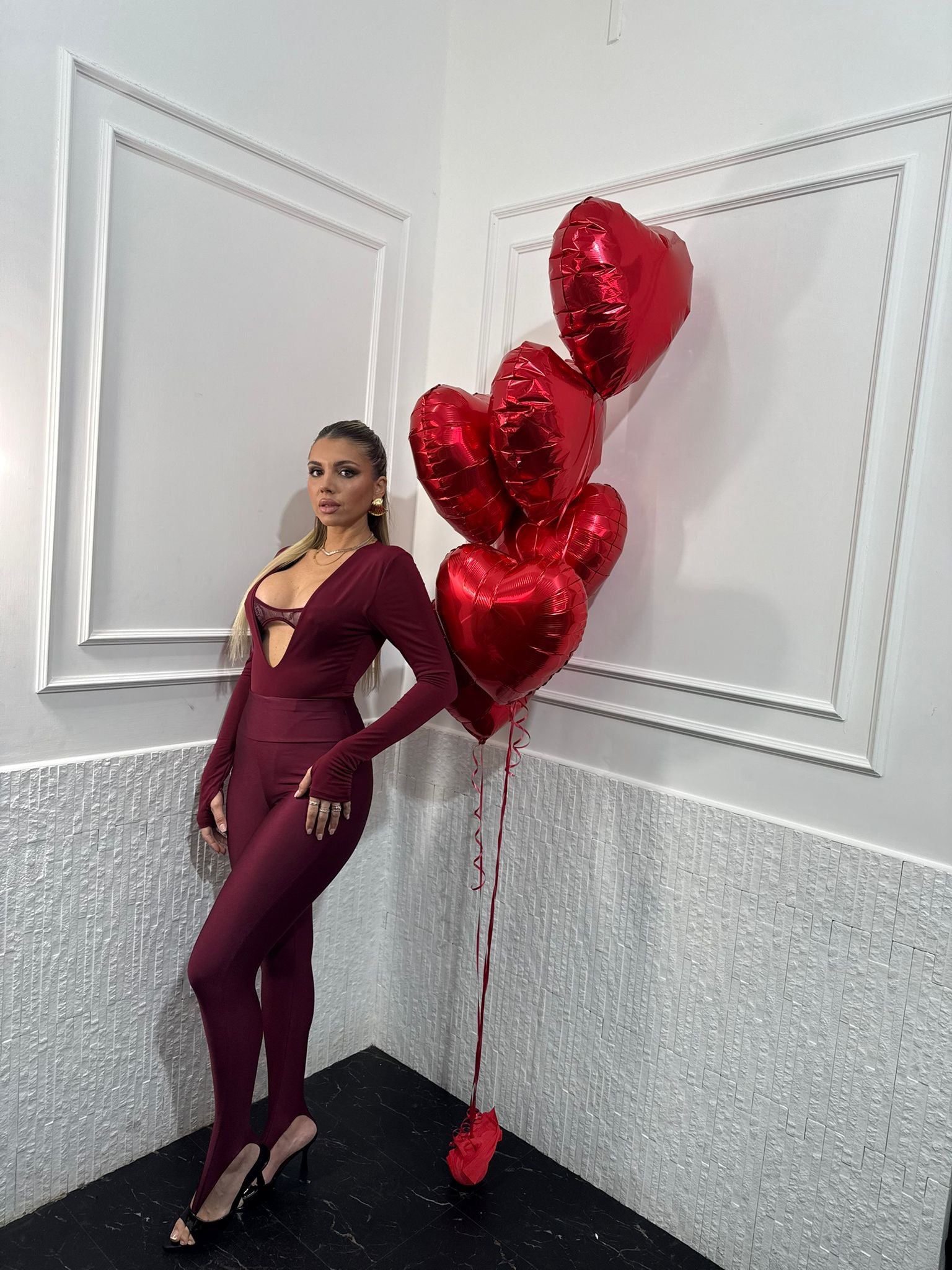 Leggings Lucido con Ghette