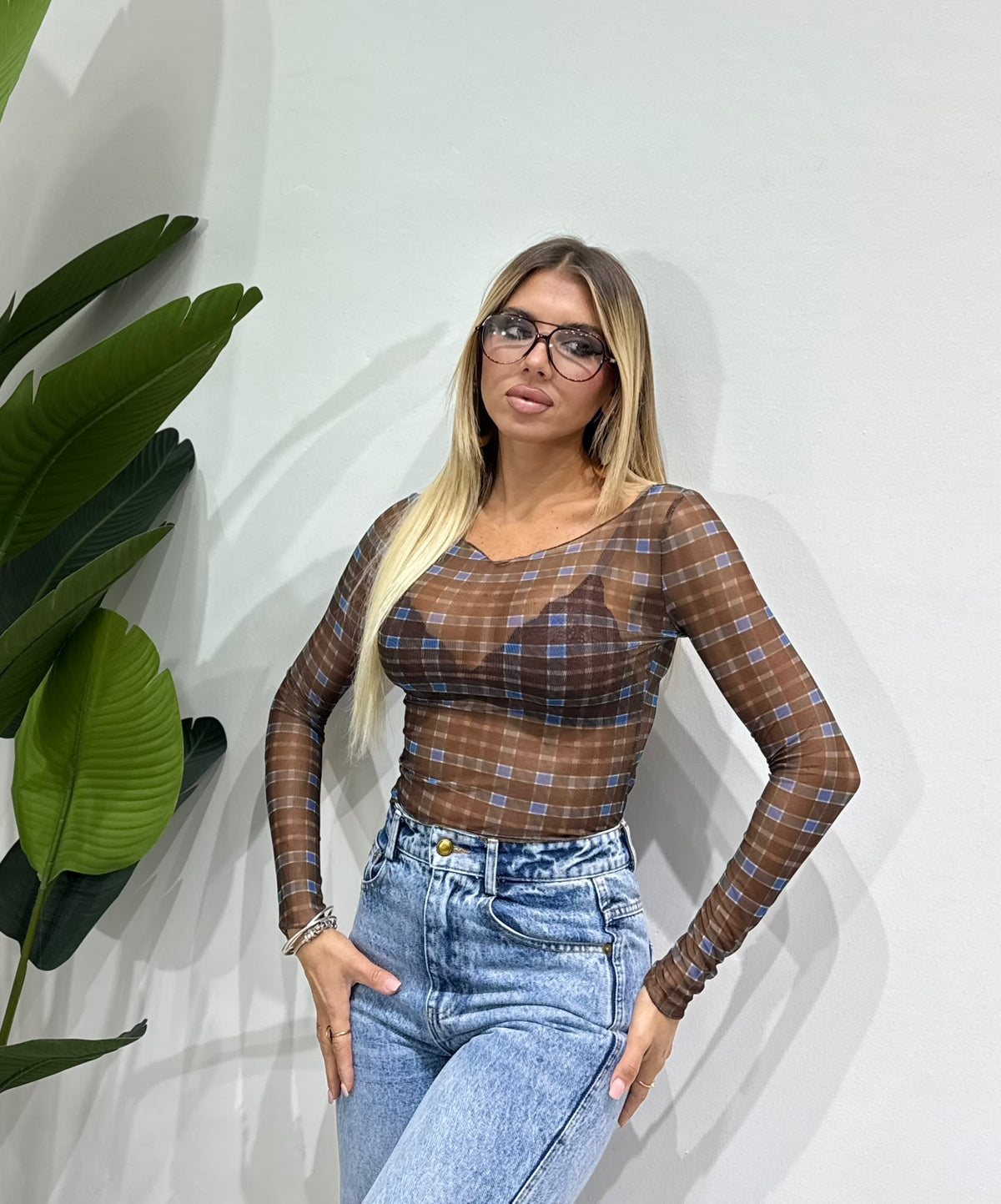 Maglia Candy semivelata marrone