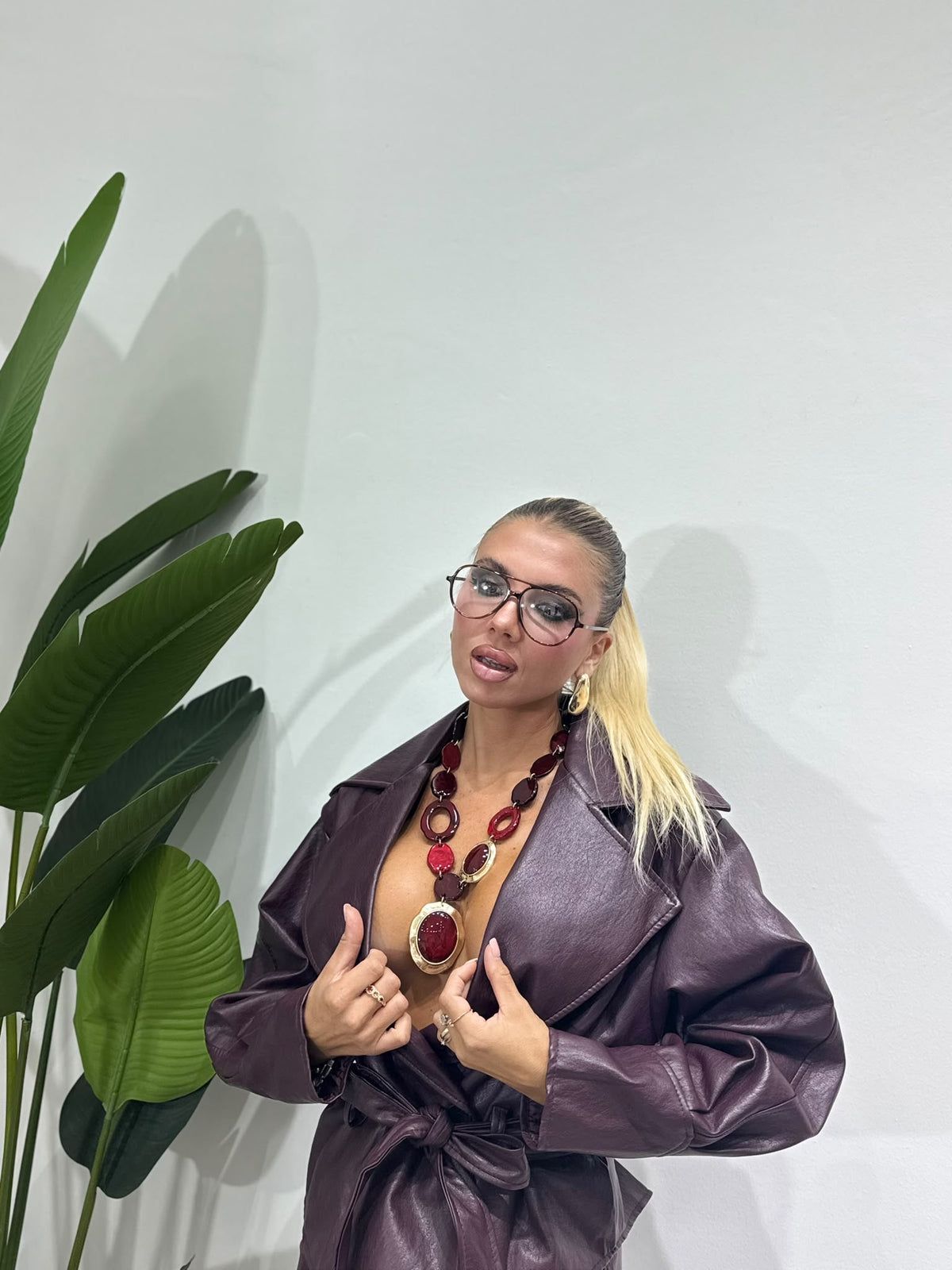 Collana Medallion Bordeaux
