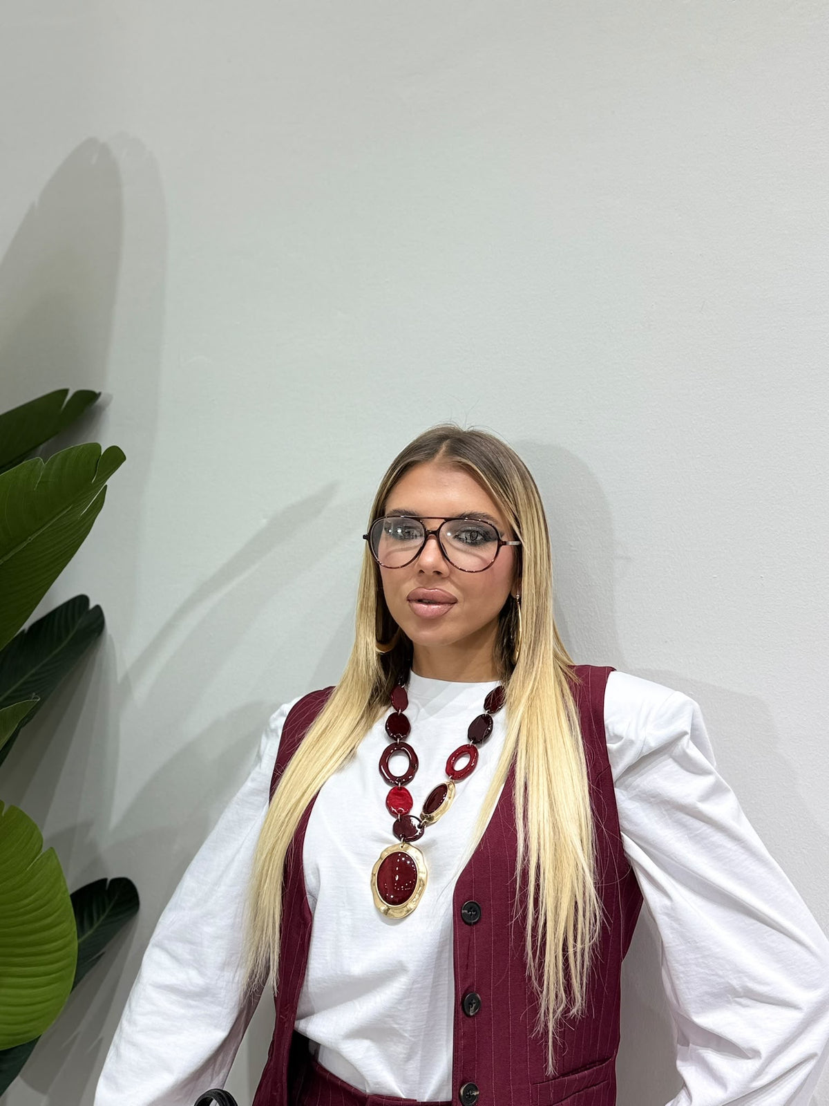 Collana Medallion Bordeaux