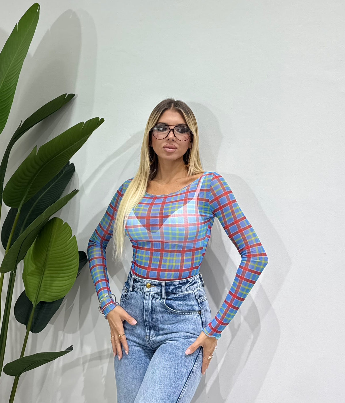 Maglia Candy semivelata blu