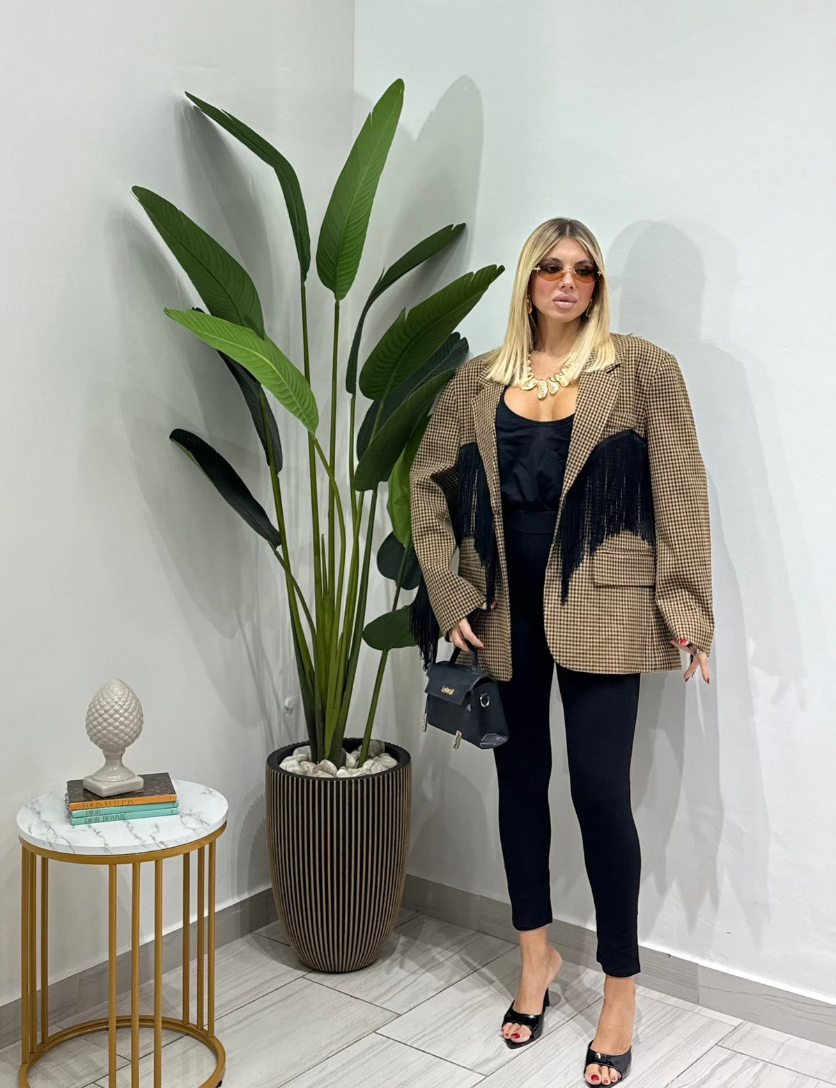 Blazer frange Camel By lumina