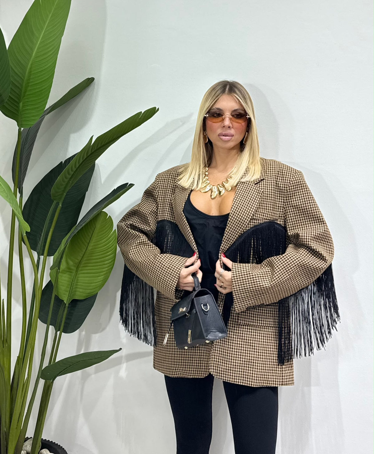 Blazer frange Camel By lumina