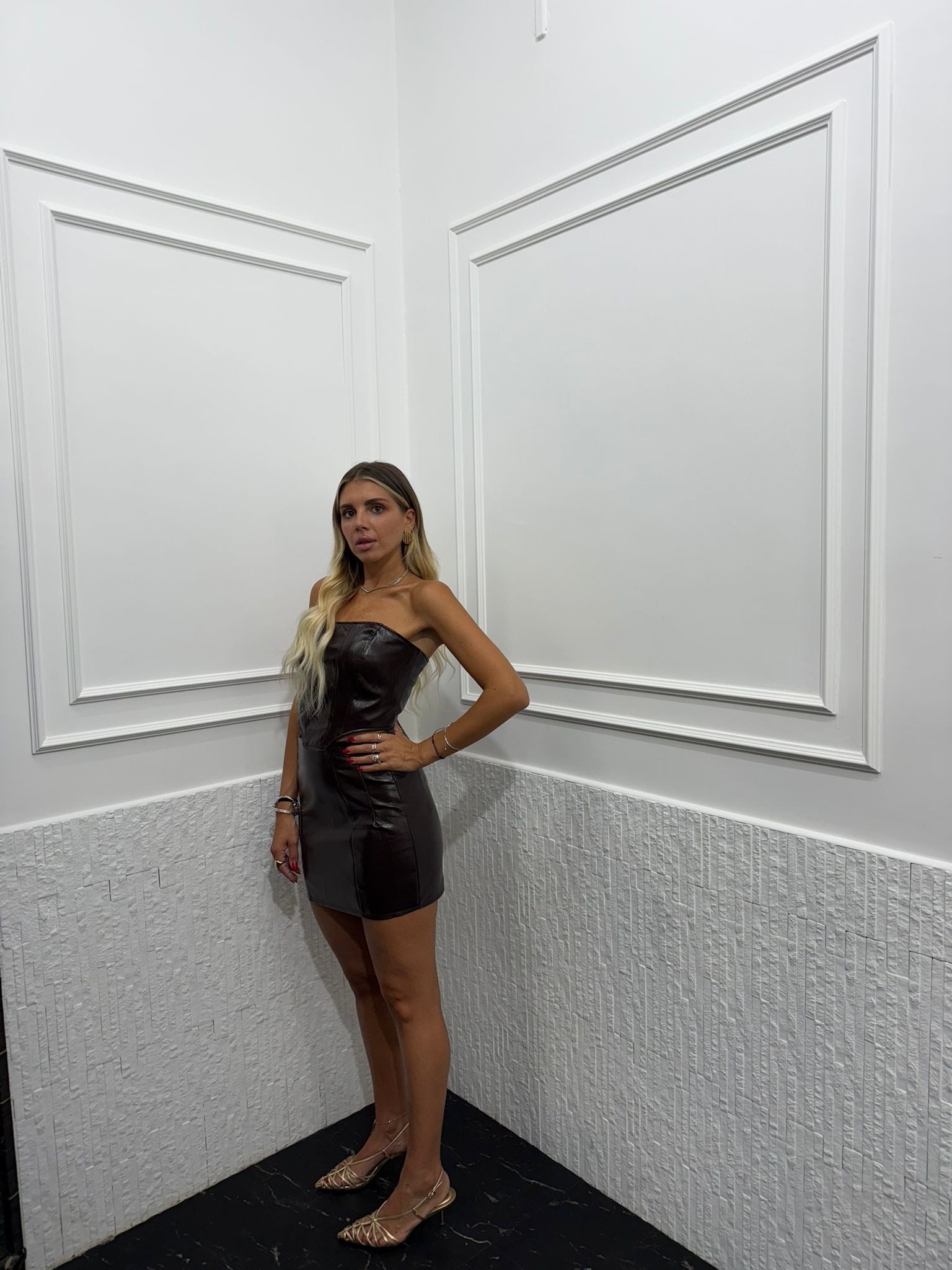 Gonna in Vernice cioccolato