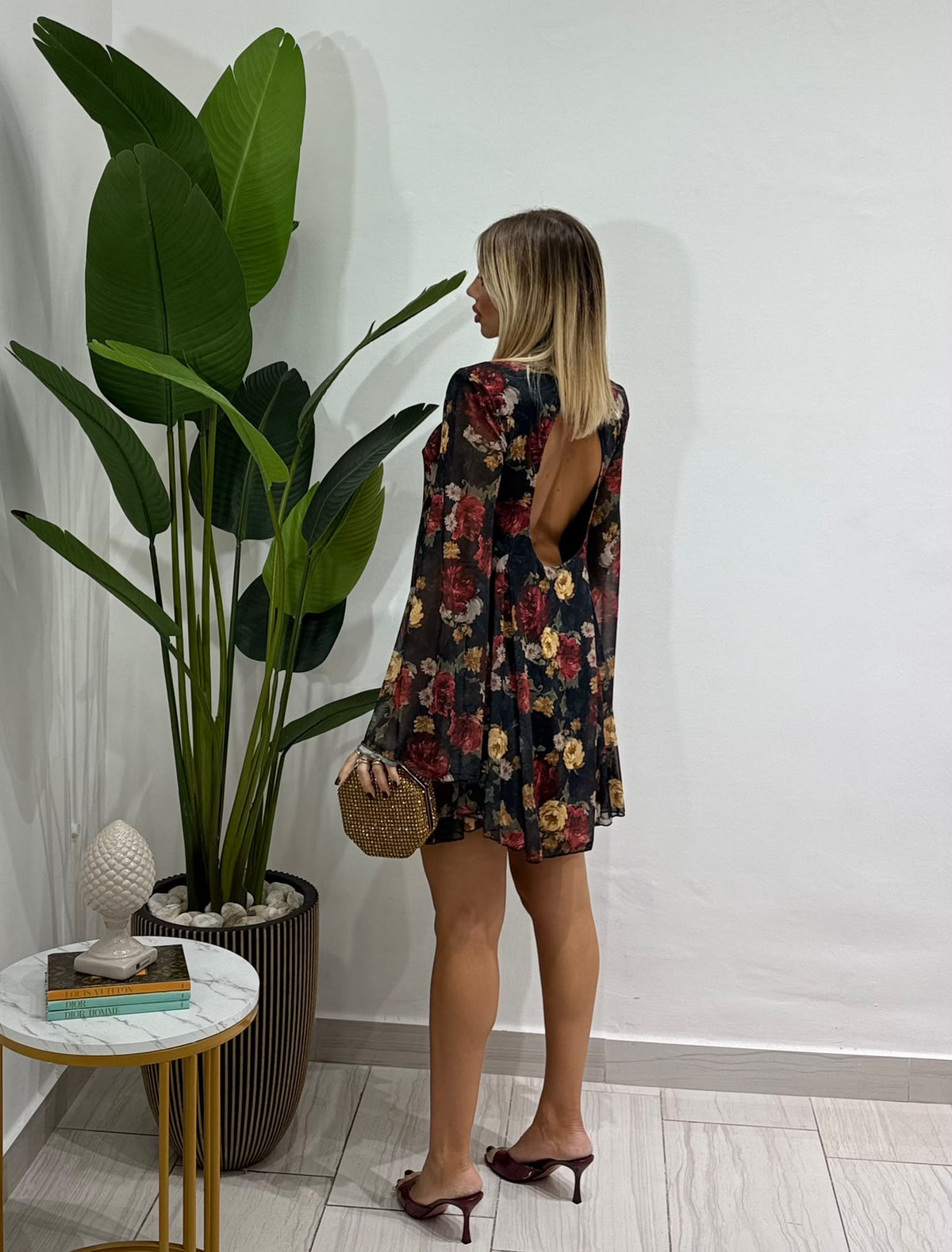 Dress Fleurs lumina nero