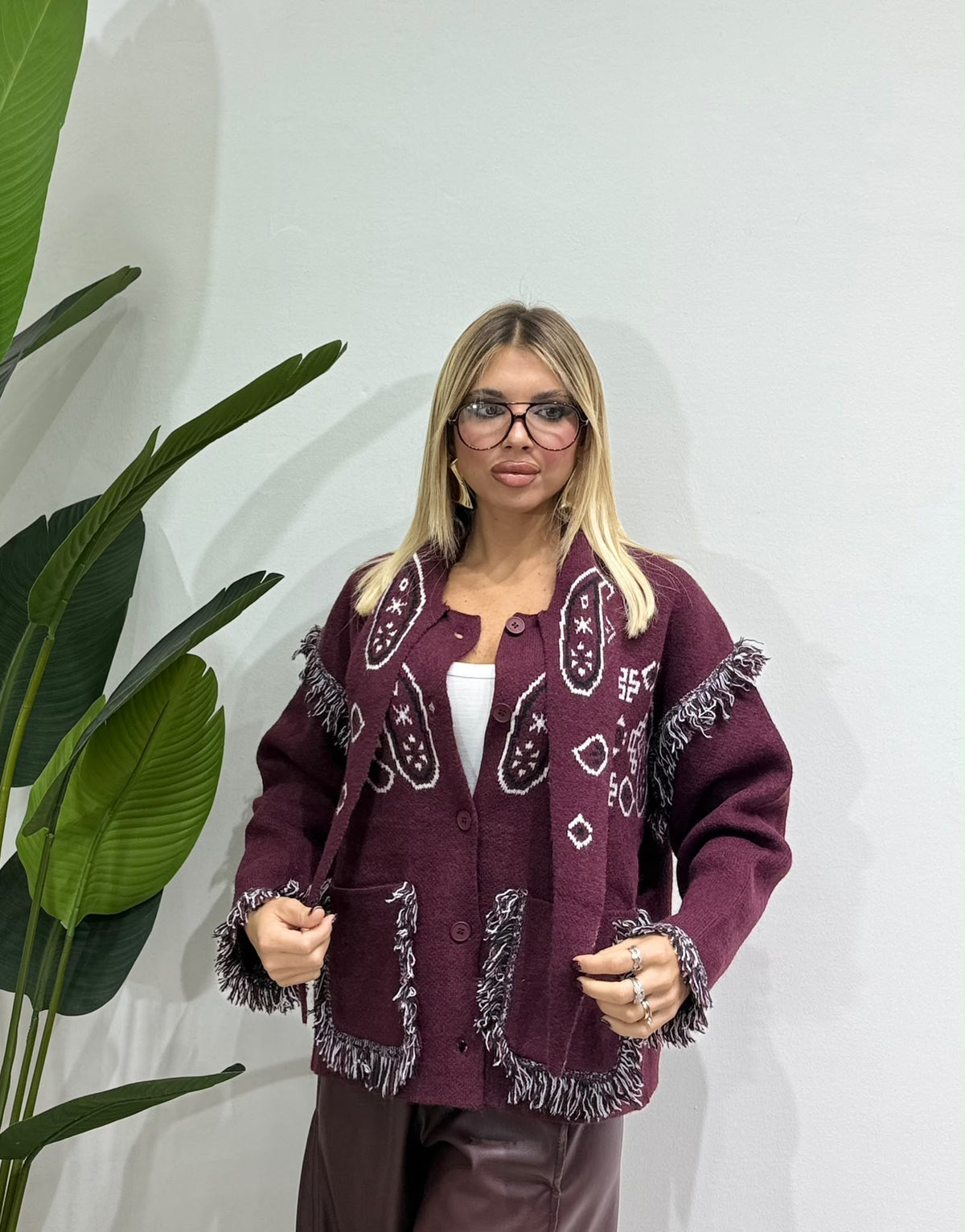 Cardigan bandana Bordeaux