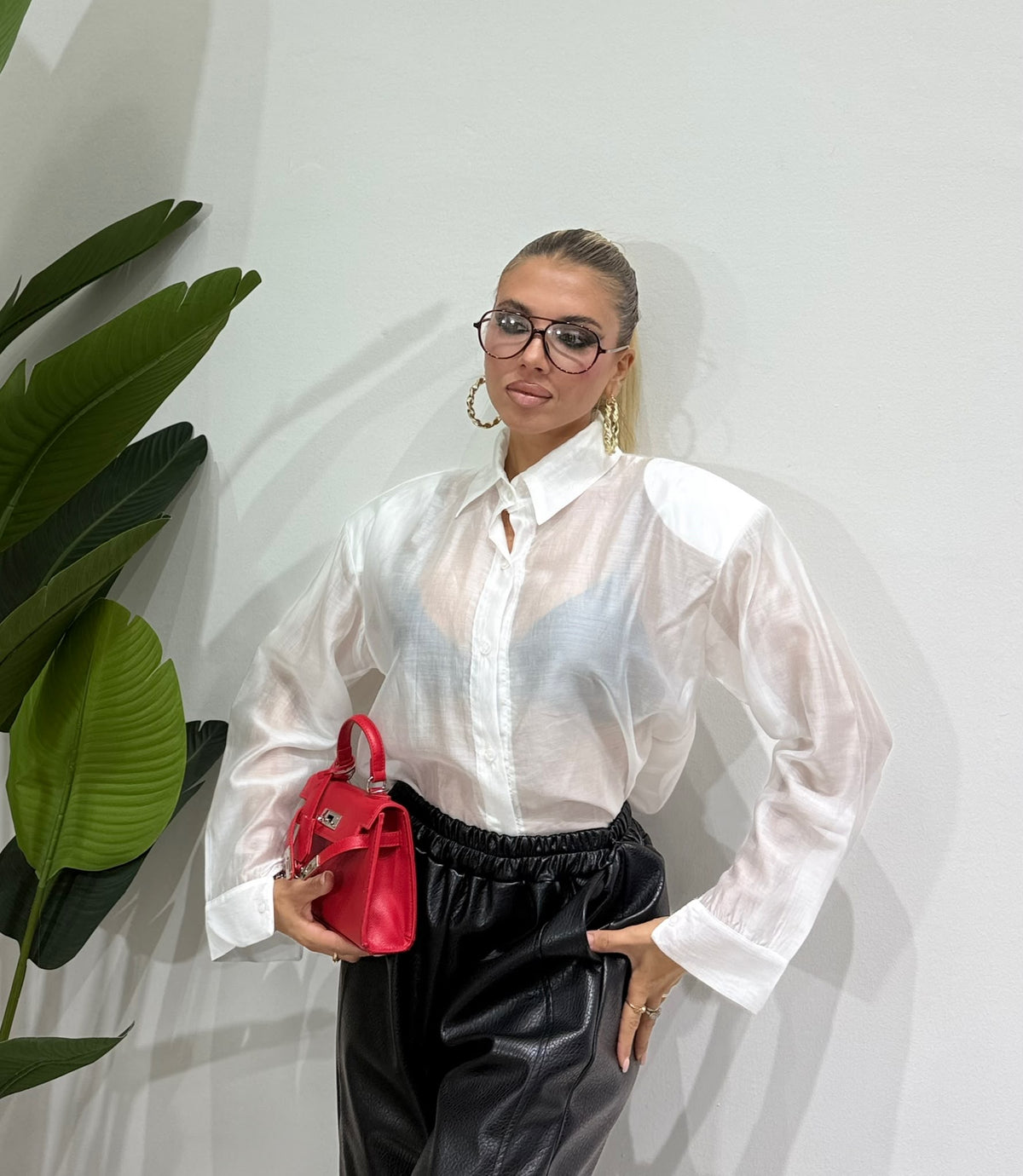 Camicia semivelata spalline