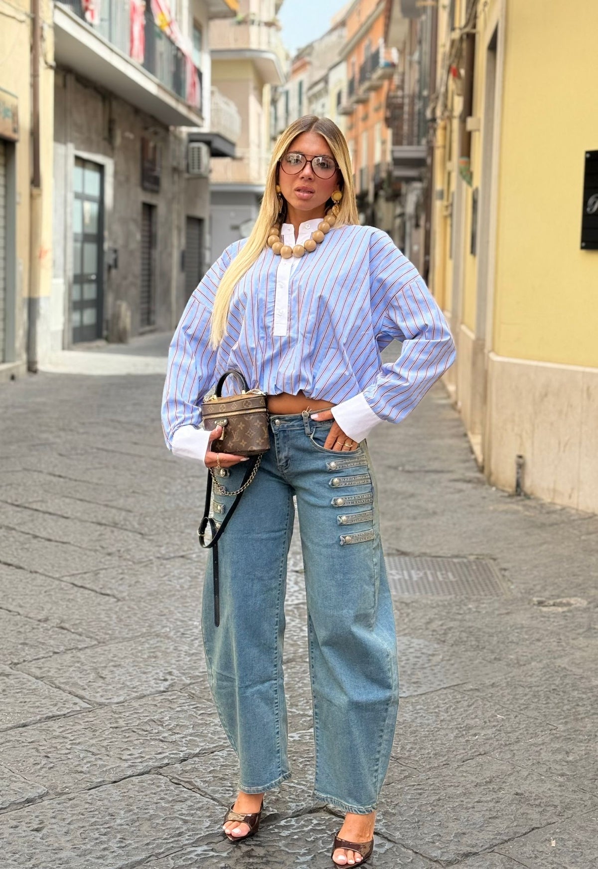 Denim button