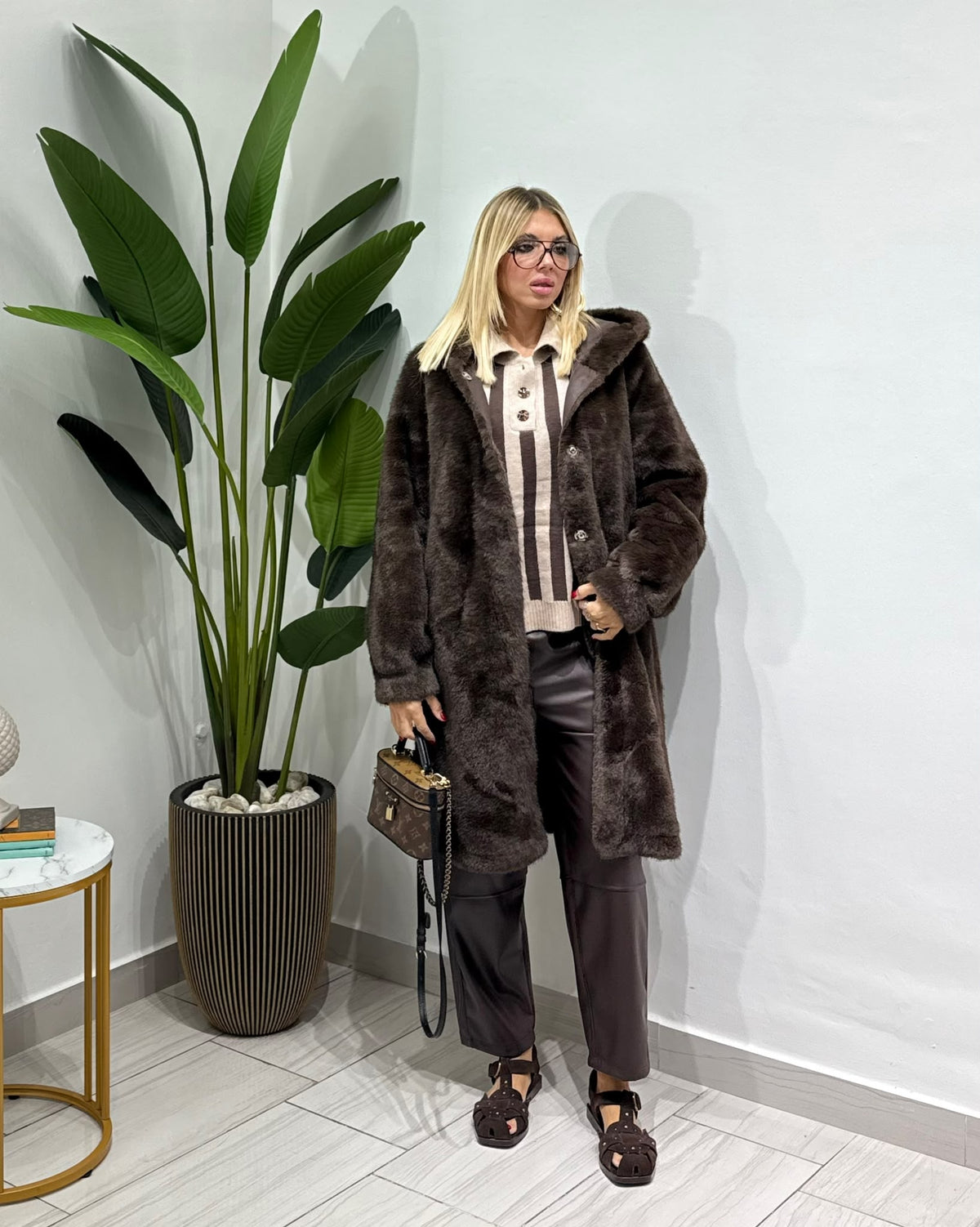 Ecofur midi Marrone