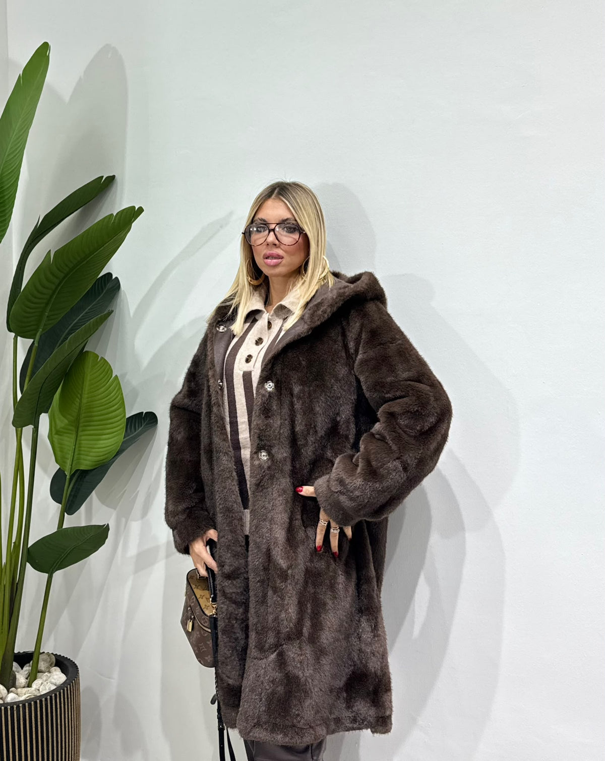 Ecofur midi Marrone