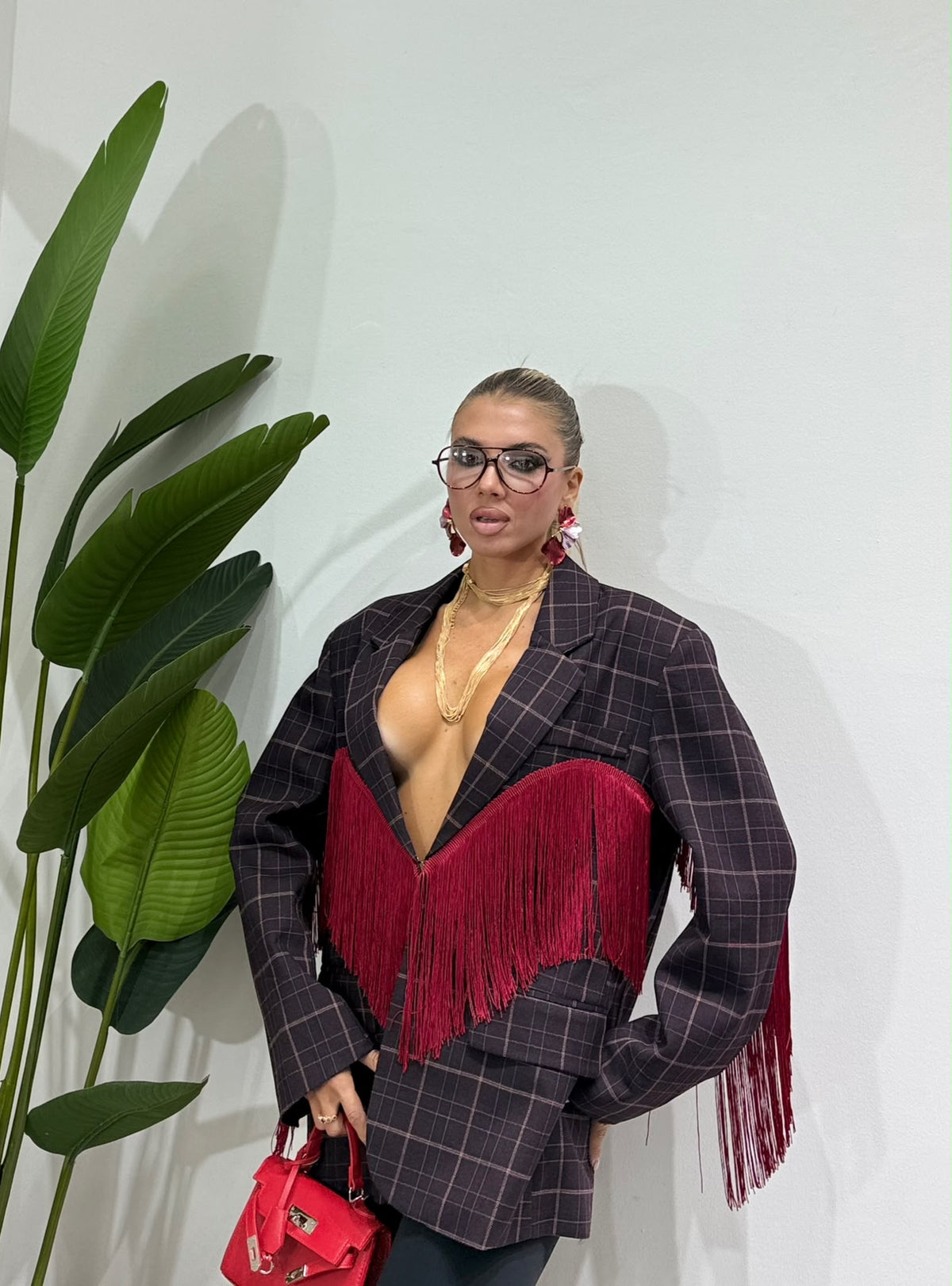 Blazer Frange Bordeaux By lumina