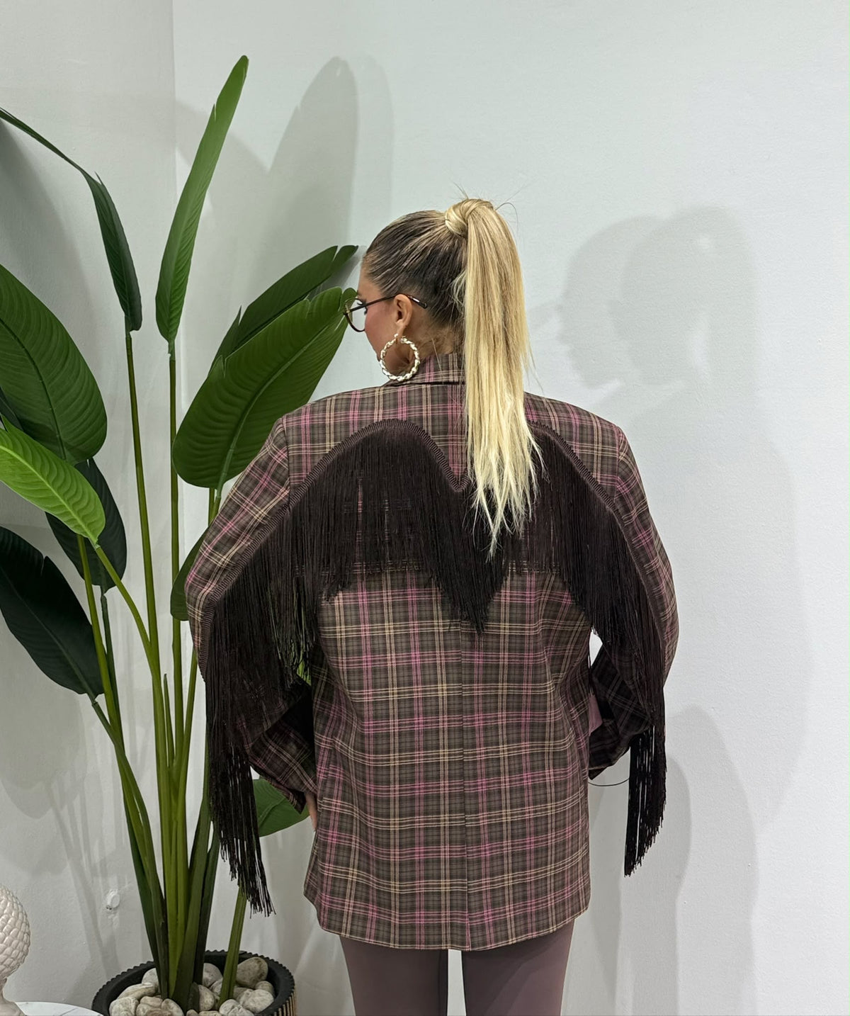 Blazer frange marrone By lumina