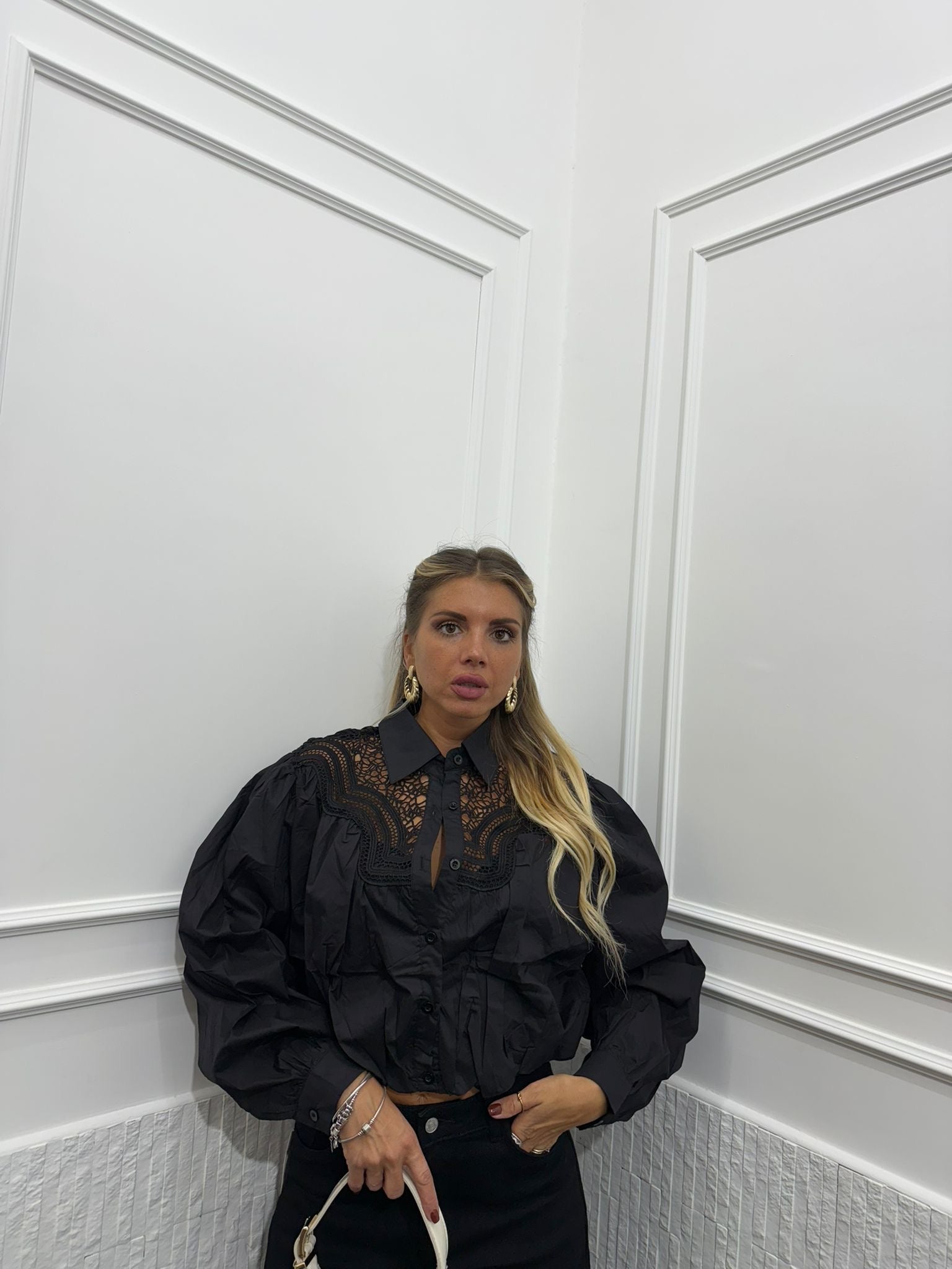 Camicia Ballon Traforata