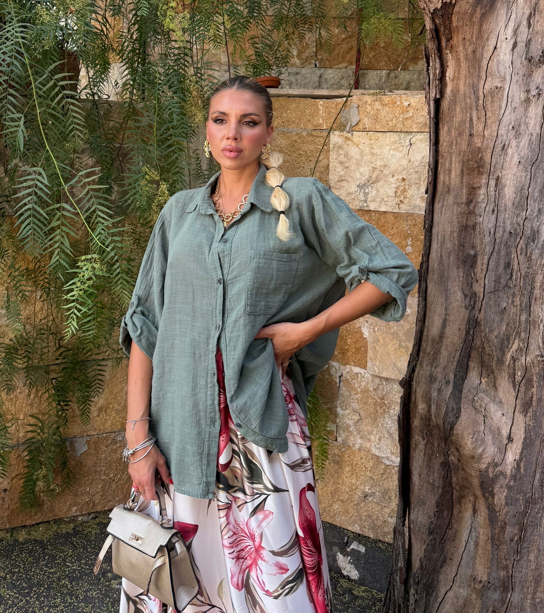 Camicia Hawaii Lino