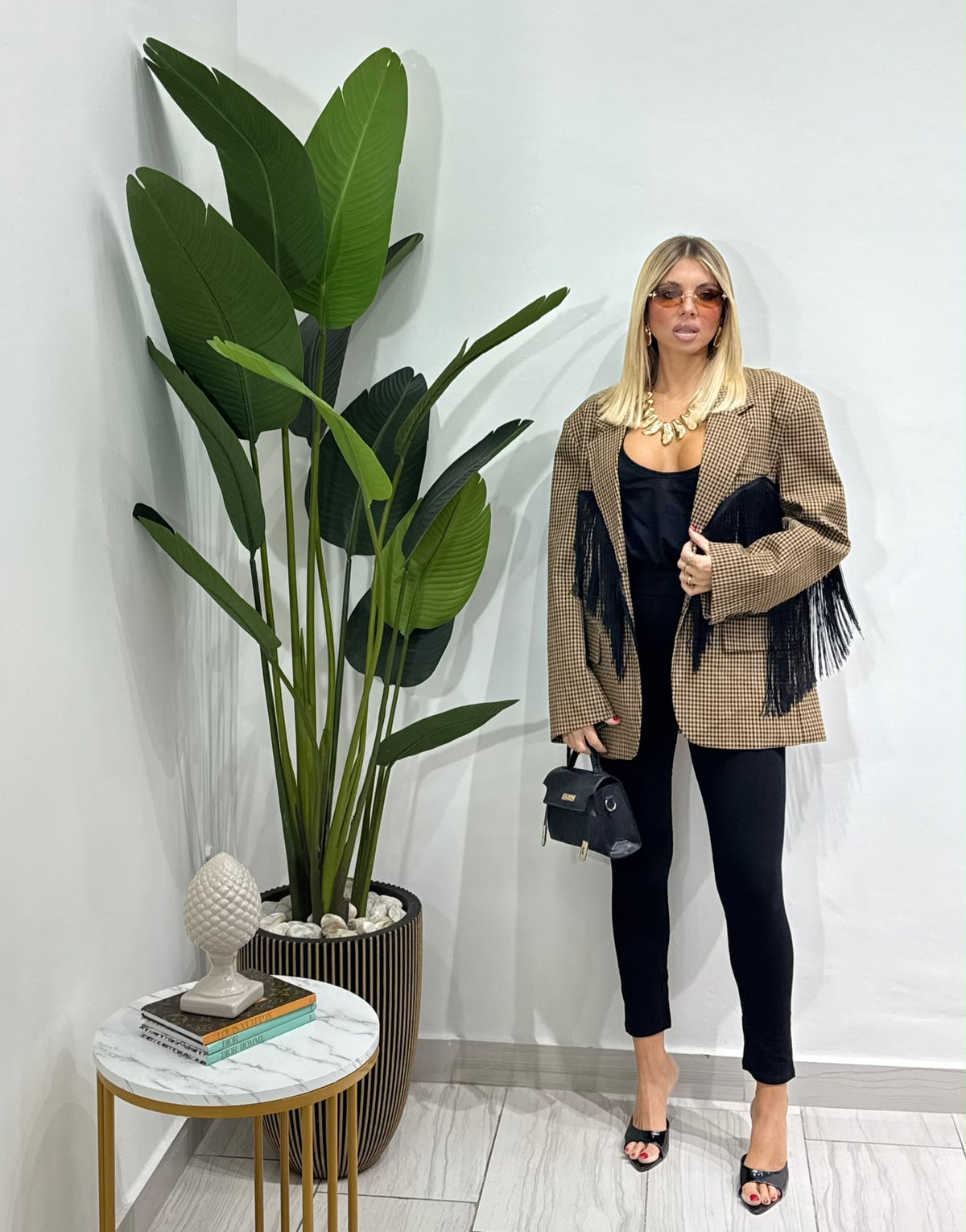 Blazer frange Camel By lumina