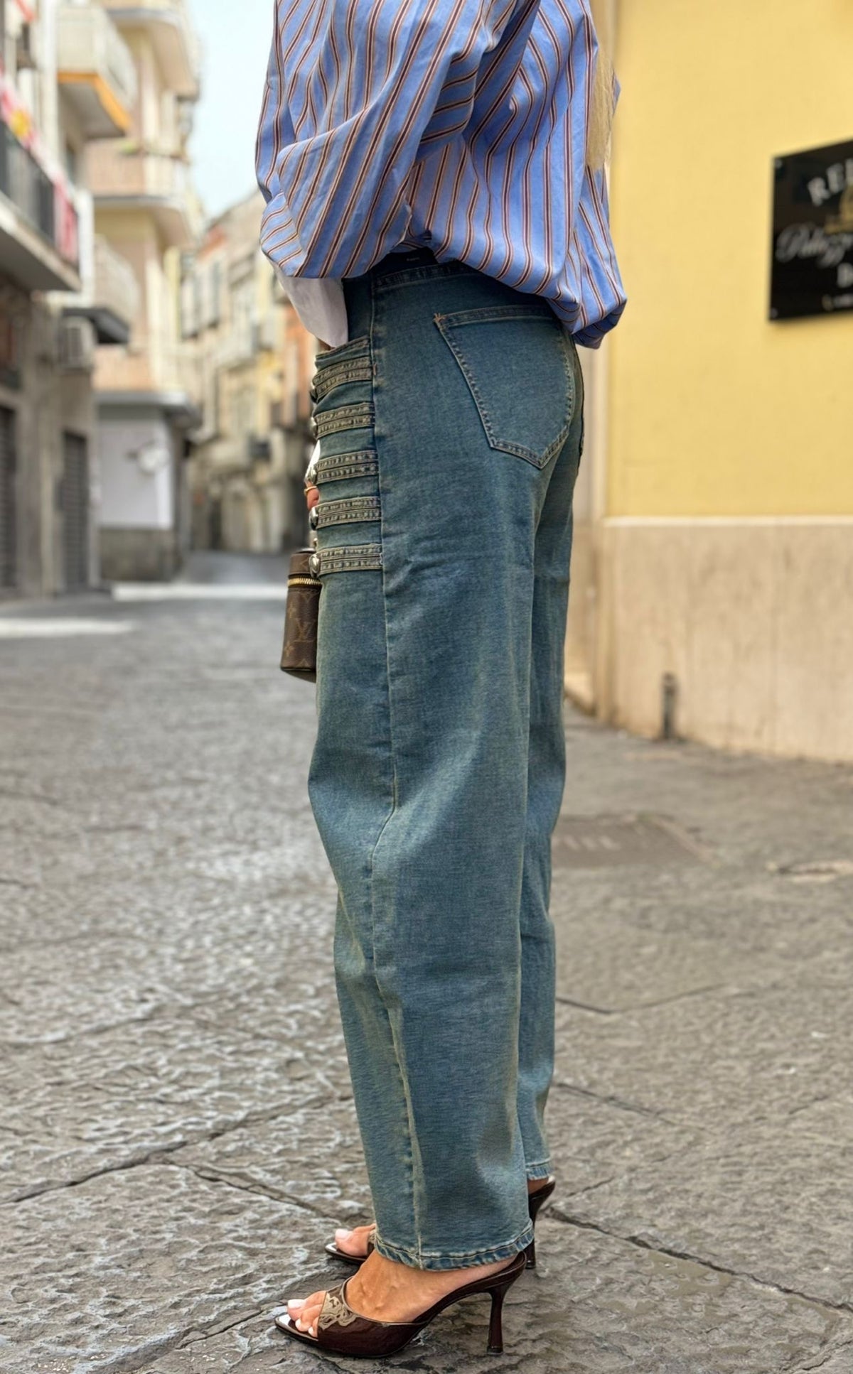 Denim button